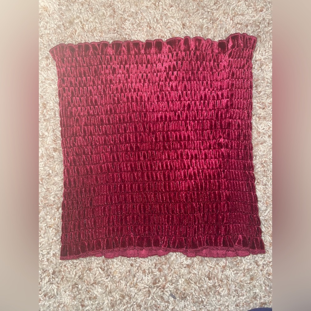 Forever 21 red velvet tube top, crop top